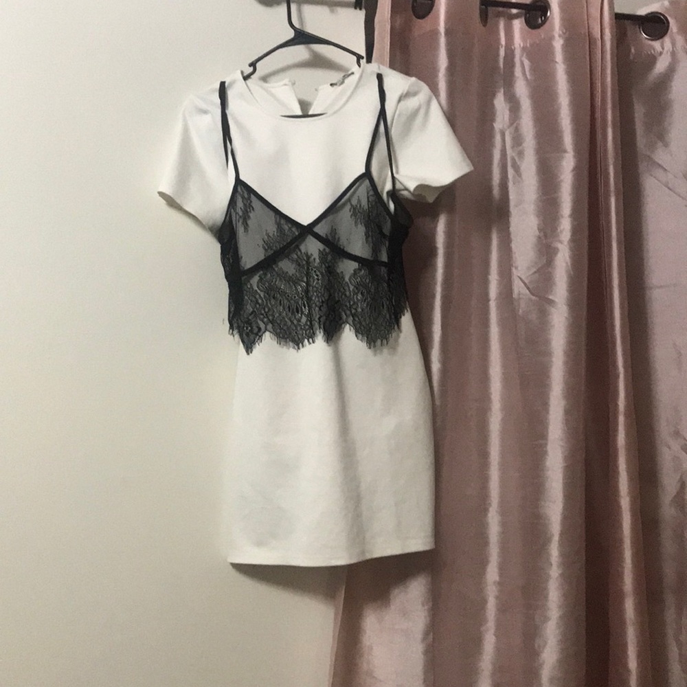 Cute white above the knee party dress